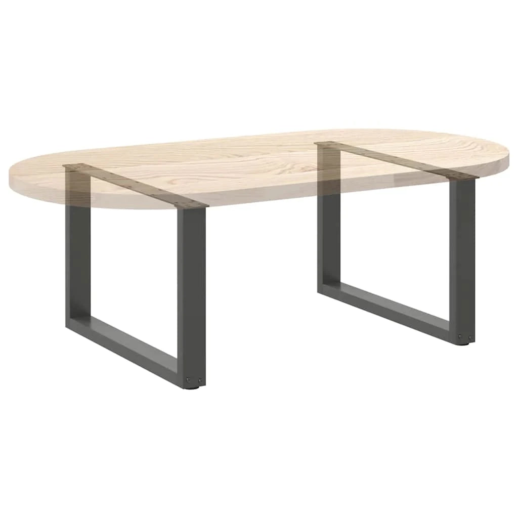 Set di 2 gambe regolabili per tavolino da caffè a forma di U 70 x 42-43 cm design moderno acciaio antracite 02_0057406