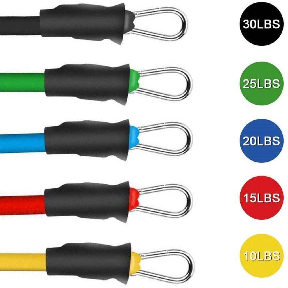 Trade Shop - Set Bande Elastiche Resistenza Borsa Maniglie Ancoraggio Porta Cinghie Puntapiedi -