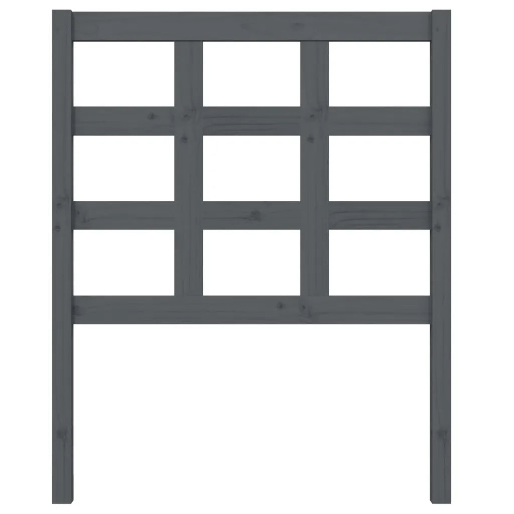 Testiera | Testata Letto Grigia 80,5x4x100 cm in Legno Massello di Pino