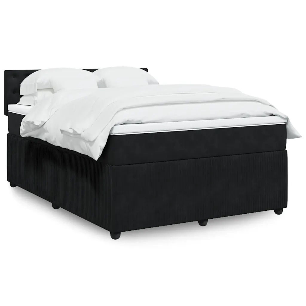 Giroletto a Molle con Materasso Nero 140x190 cm in Velluto 3287748