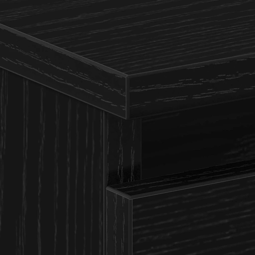 Comodino | Armadio da Notte | Mobiletto da notte con cassetto Rovere Nero 50 x 40 x 43,5 cm