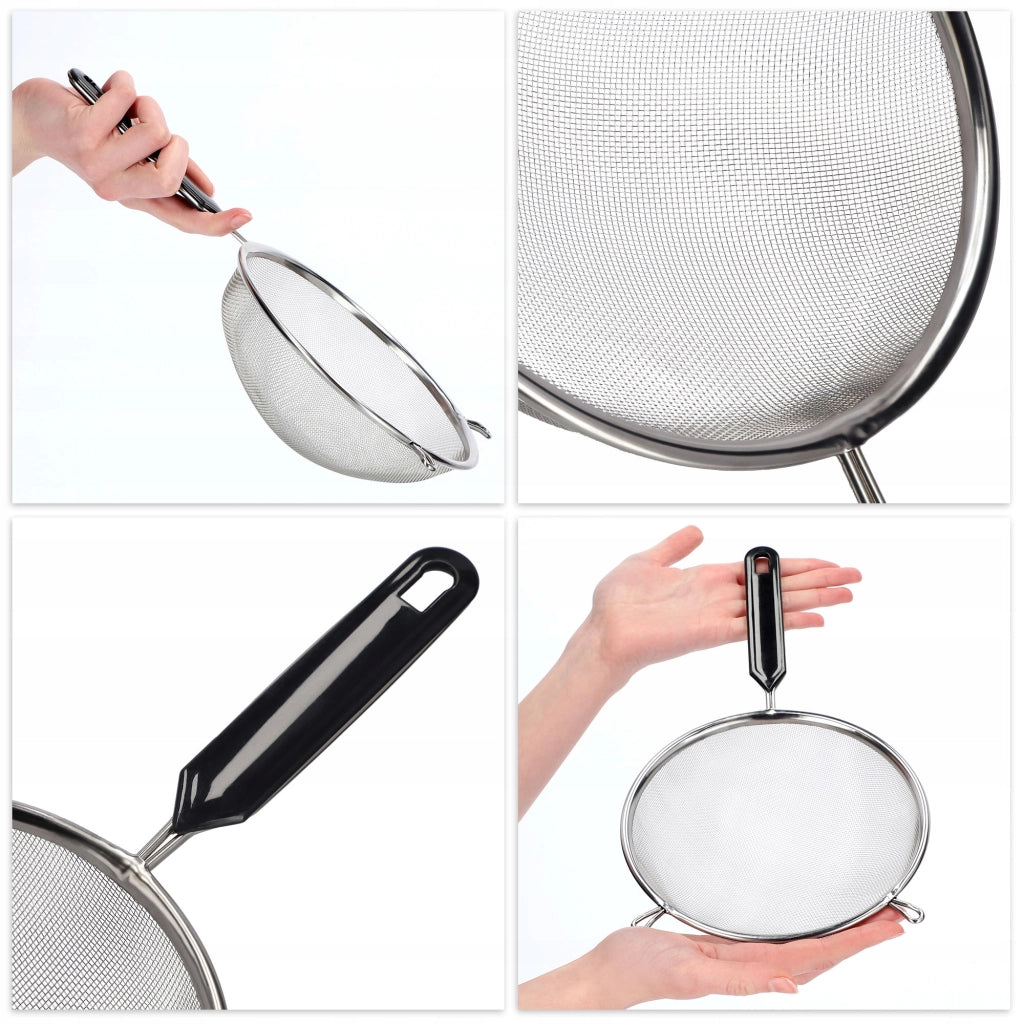 Colino da cucina KADAX con manico in acciaio per setacciare la farina, denso, 18 cm