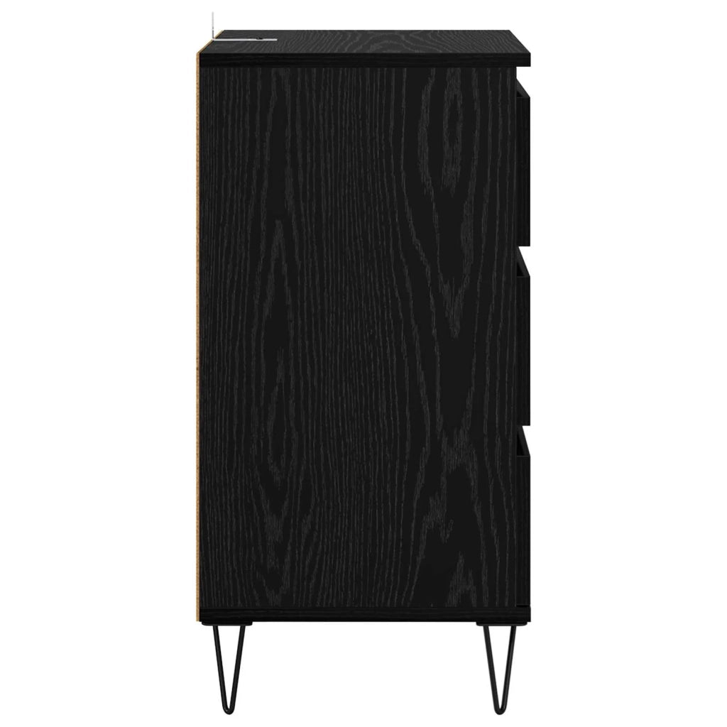 Credenza | Madia | Buffet da pranzo | Armadio da pranzo con cassetto Rovere Nero 40 x 35 x 70 cm