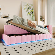 Daybed imbottito con alzata idraulica, LED e porte USB/Tipo C