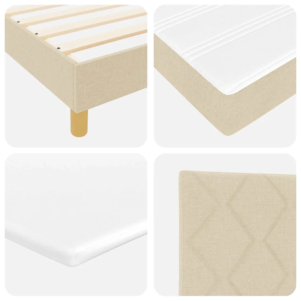 Letto a molle con testiera Crema 180 x 200 cm Tessuto 3340295