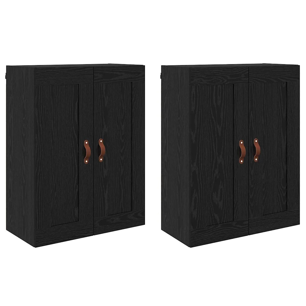 Mobile a muro 2 pcs Rovere Nero 69,5 x 34 x 90 cm 3415590