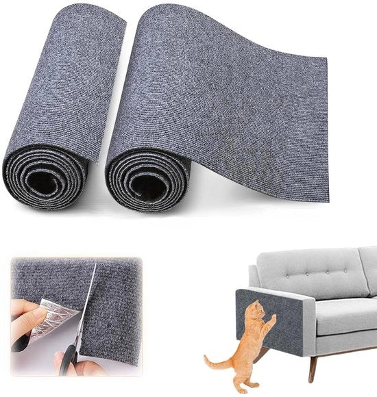 Krabmat per gatto autofibroso, 30x100 cm, 2 pezzi, protezione contro le unghie, krabmat per gatto autofibroso per divano, scala per gatto, protezione per gatto