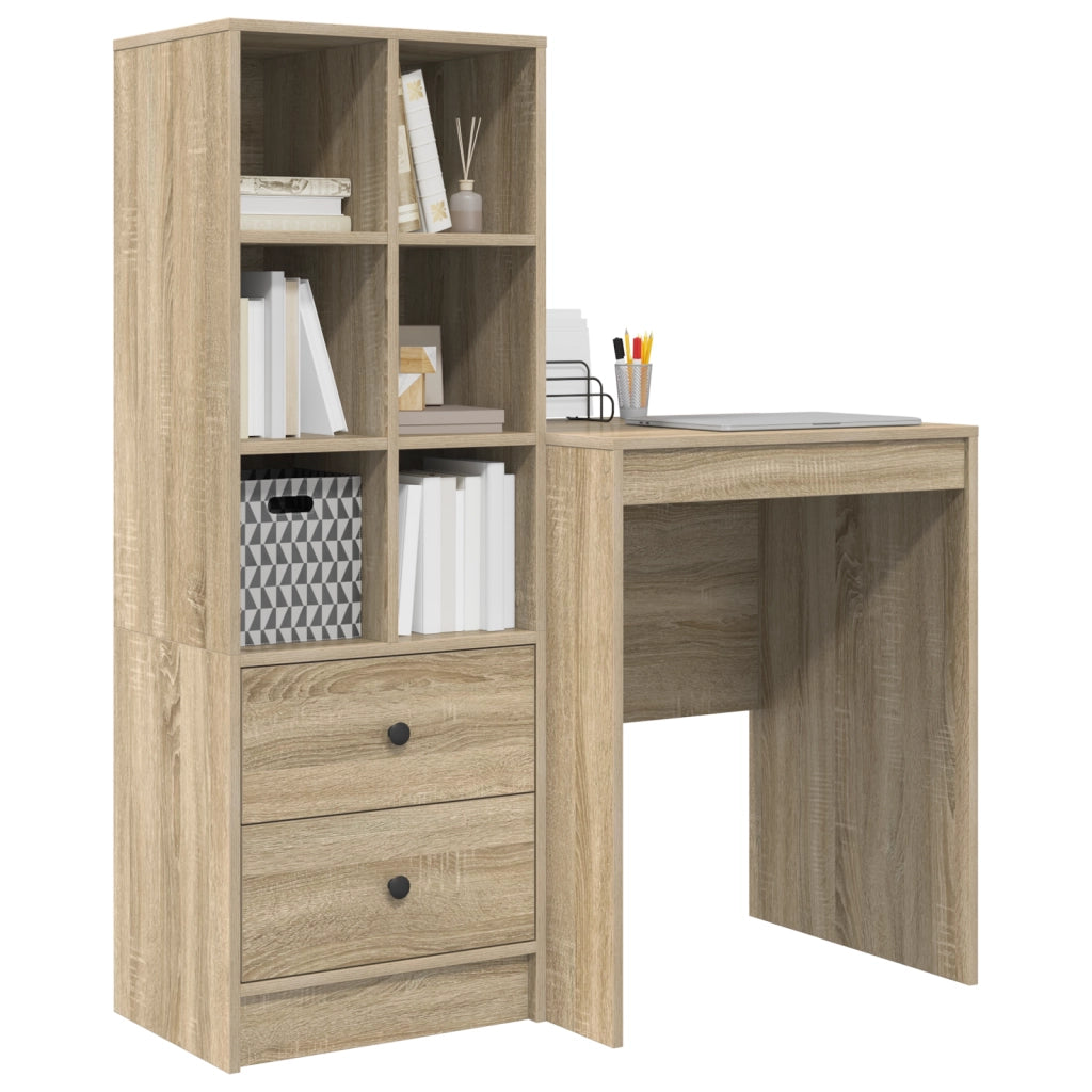 Scrivania con Stoccaggio Rovere Sonoma Legno Ingegnerizzato