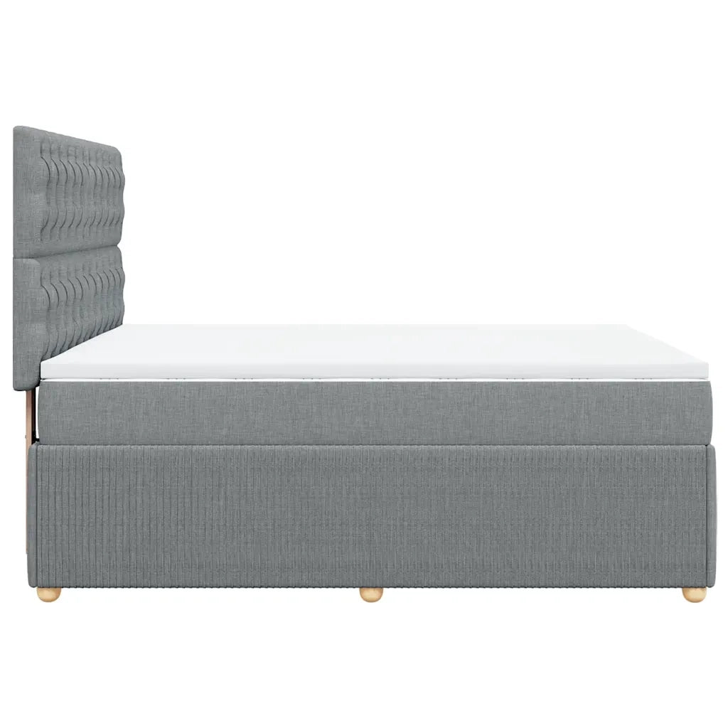 Giroletto a Molle con Materasso Grigio Chiaro 160x200cm Tessuto