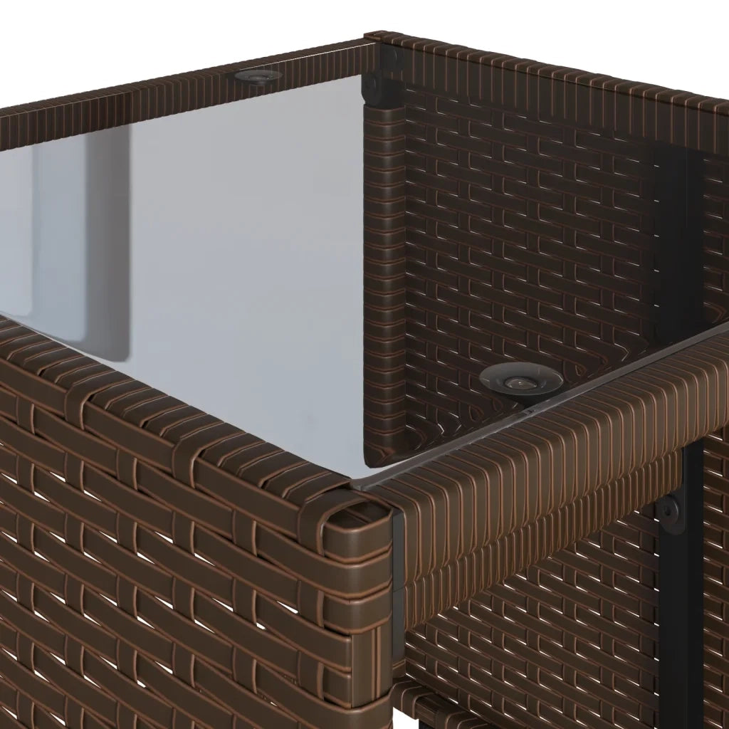 Set Divano da Giardino 4 pz | Set Salotto da Giardino con Cuscini Marrone in Polyrattan