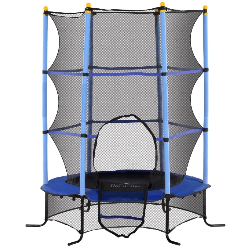 Trampolino per bambini Ø163 cm con rete di sicurezza, per interno ed esterno, blu