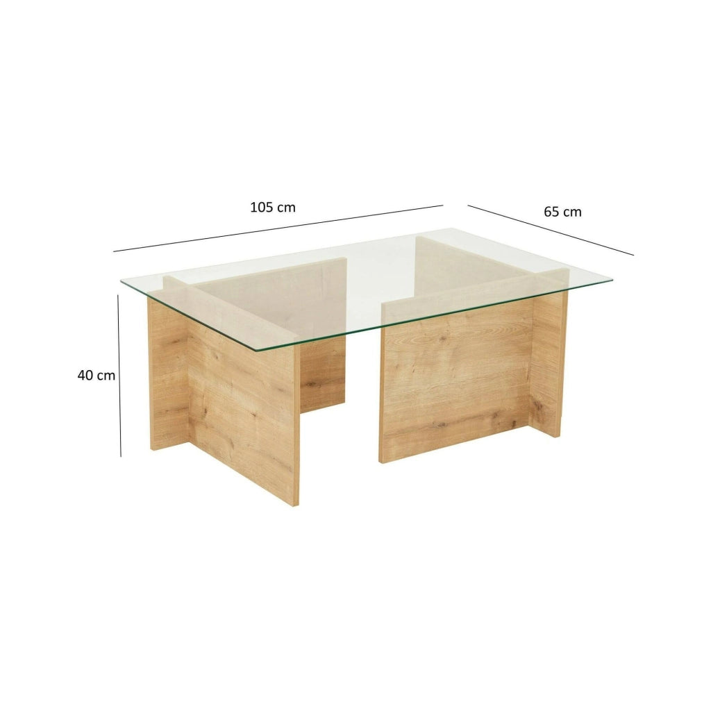 Teti, Tavolino da Salotto Portariviste, 105x65x40h cm Marrone Quercia