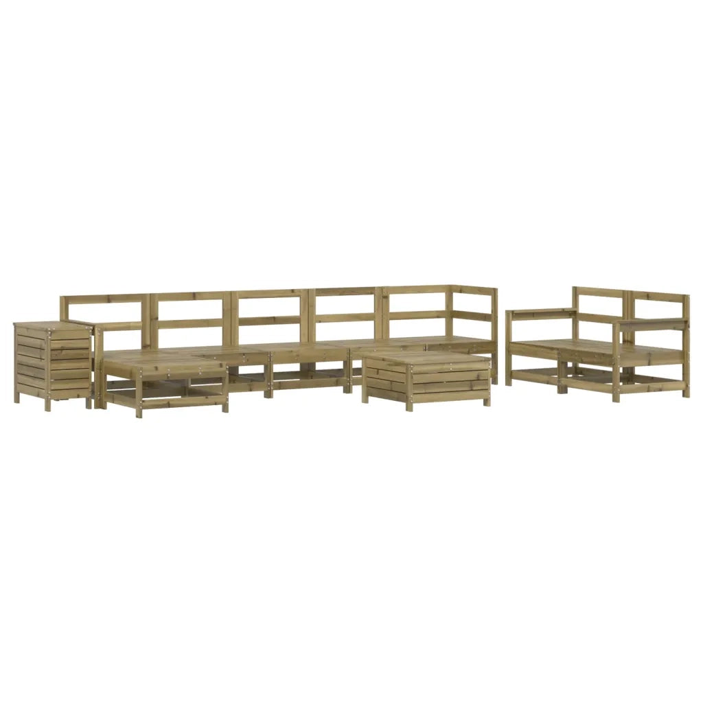 Set Divani da Giardino 10 pz in Legno Impregnato di Pino 3250679