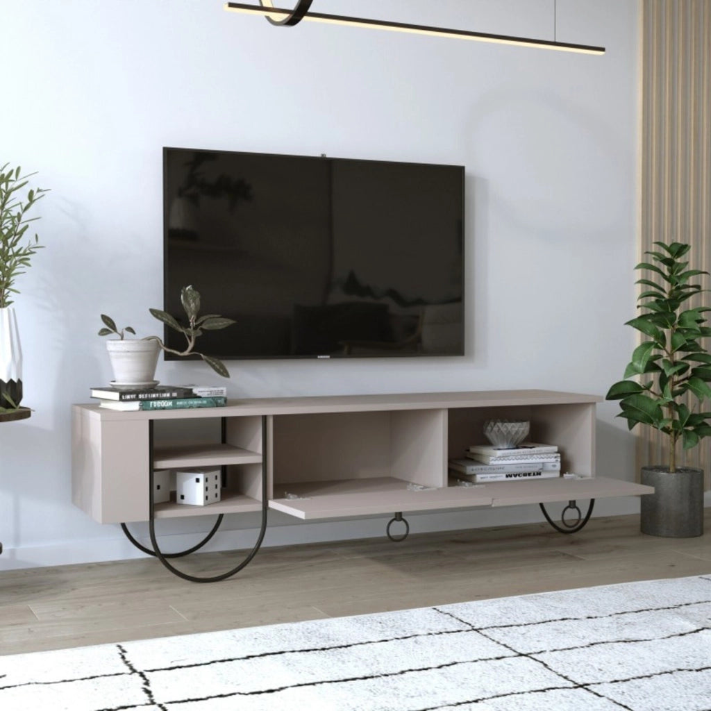 Adige, Mobile Porta tv 2 Cassetti, 150x36x44h cm Beige