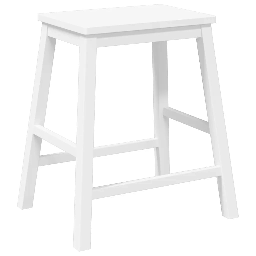Sedie da Bar 2 pz Bianchi in Legno Massello di Hevea 4102582