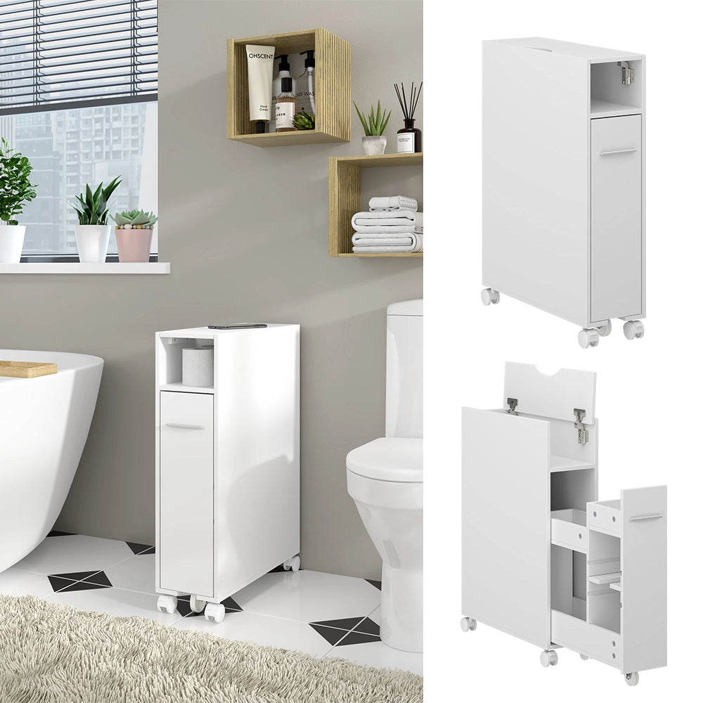 Vicco Armadietto per toilette Bianco 18 x 71.3 cm Con scomparto estraibile