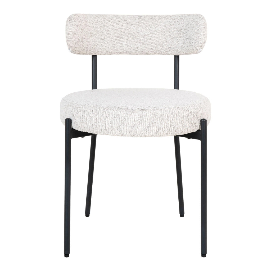 Set di 2 Sedie Badalona, Bianco, Tessuto, 49,5x47x72,5 cm