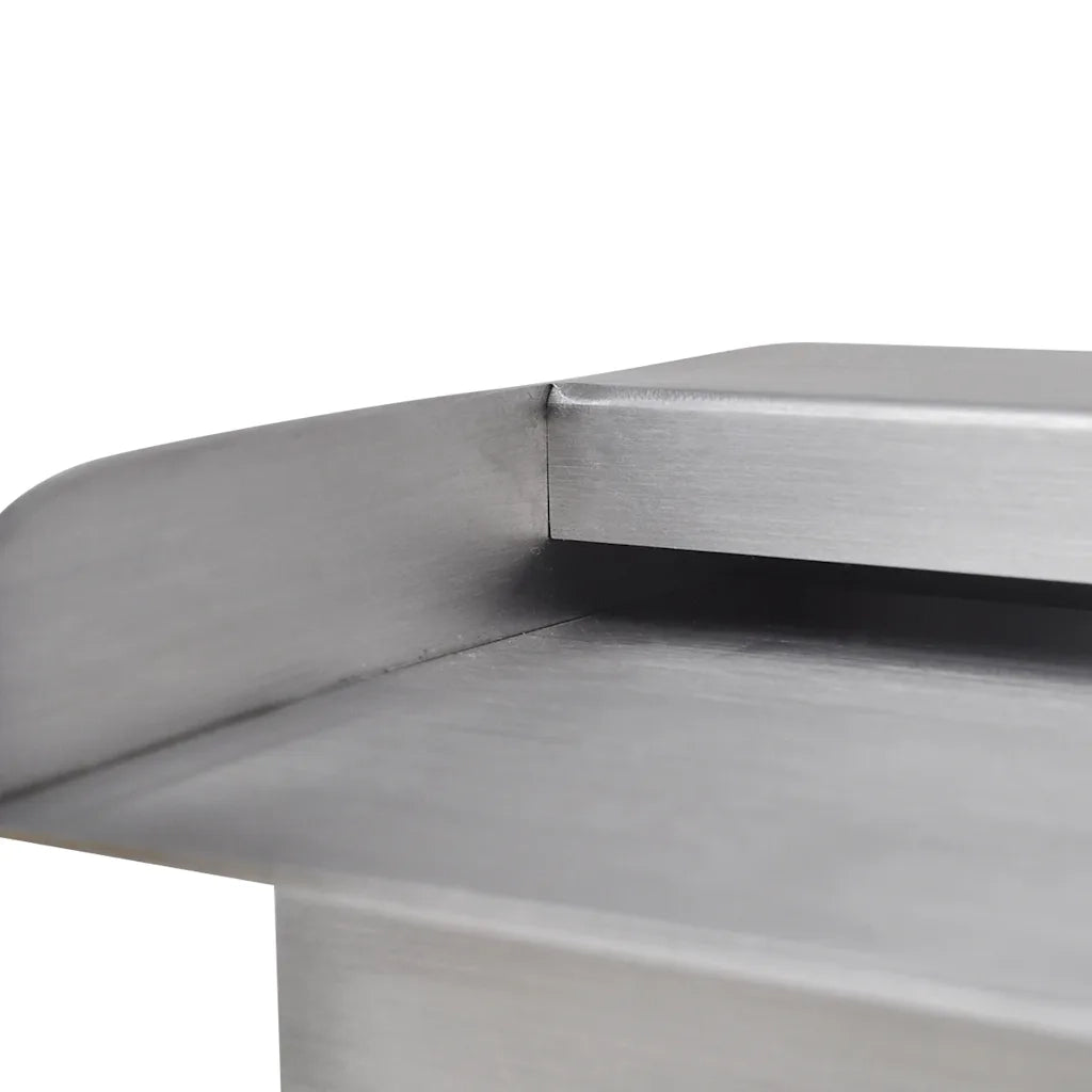 Fontana a Cascata per Giardino Rettangolare Acciaio Inox 60 cm 41667