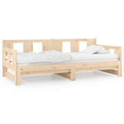 Letto singolo | Letto per adulti | Dormeuse Estraibile in Legno Massello di Pino 2x(80x200) cm