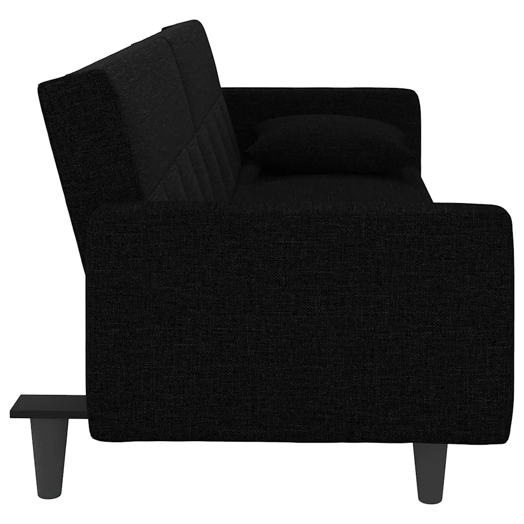 Divano letto | Sof¨¤ letto | Letto singolo con Cuscini Nero in Tessuto