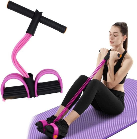 Spancoordinatore multifunzionale, 6-fili elastico tirante pedale yoga con cinturone di resistenza in lattice naturale, attrezzatura fitness per stretching addominali/torace/braccia/gambie e allenamento per dimagrimento
