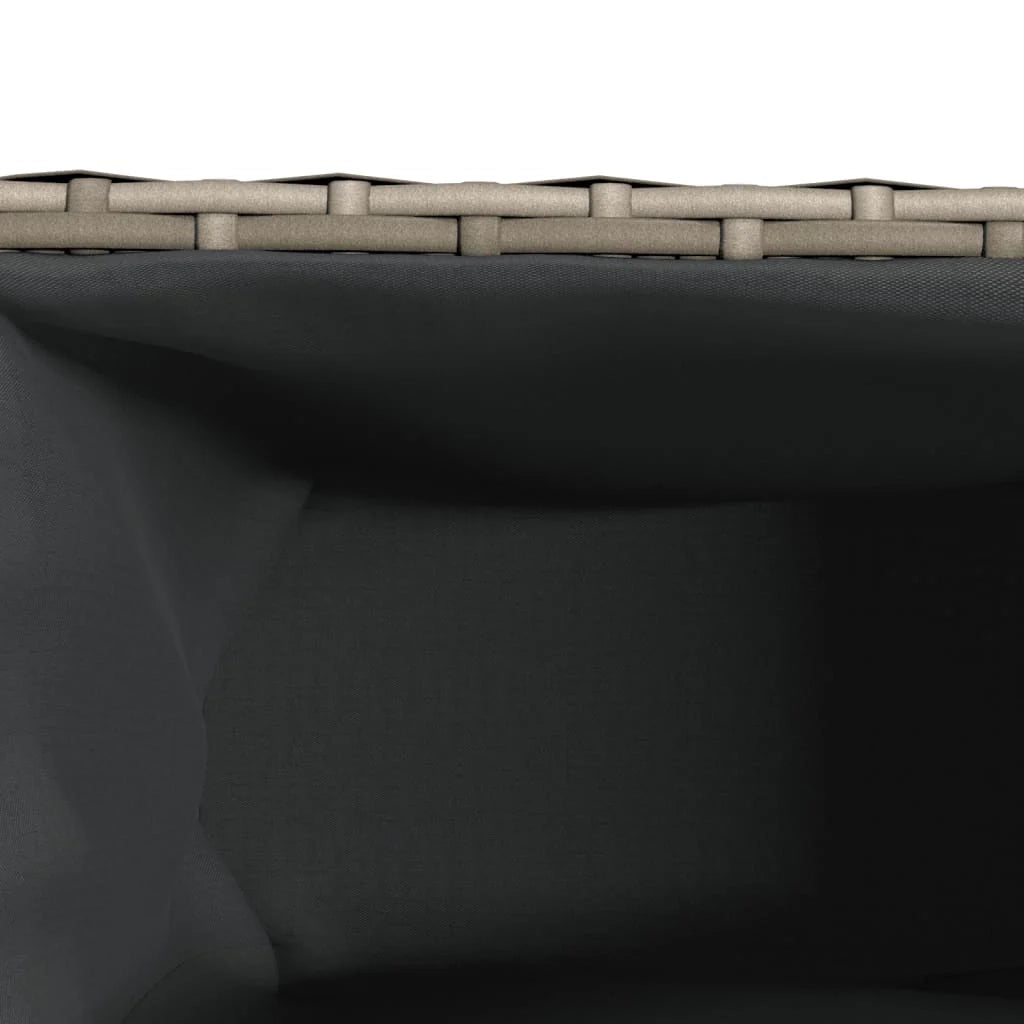 Fioriera rialzata per piante fiori terrazza giardino con 2 vasi 90 x 20 x 40 cm resina intrecciata grigia 02_0038083