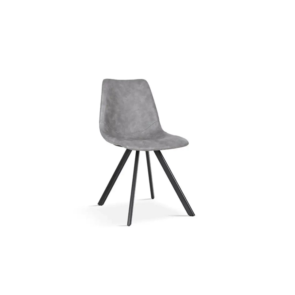Sedia EMET – PU grigio scuro – Gambe in metallo – H83 x L46 x P60 cm