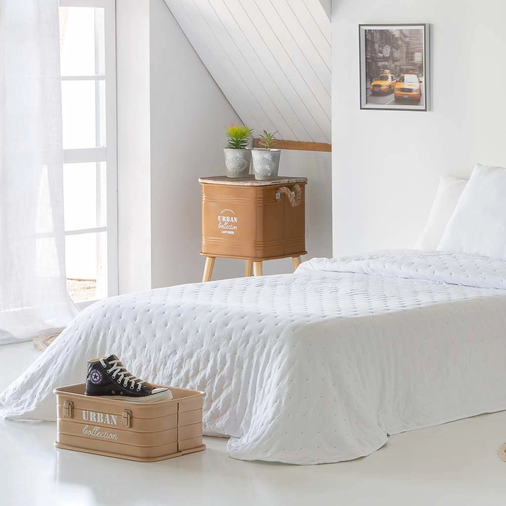 Cesto rettangolare in metallo stampato marrone 39x26x16