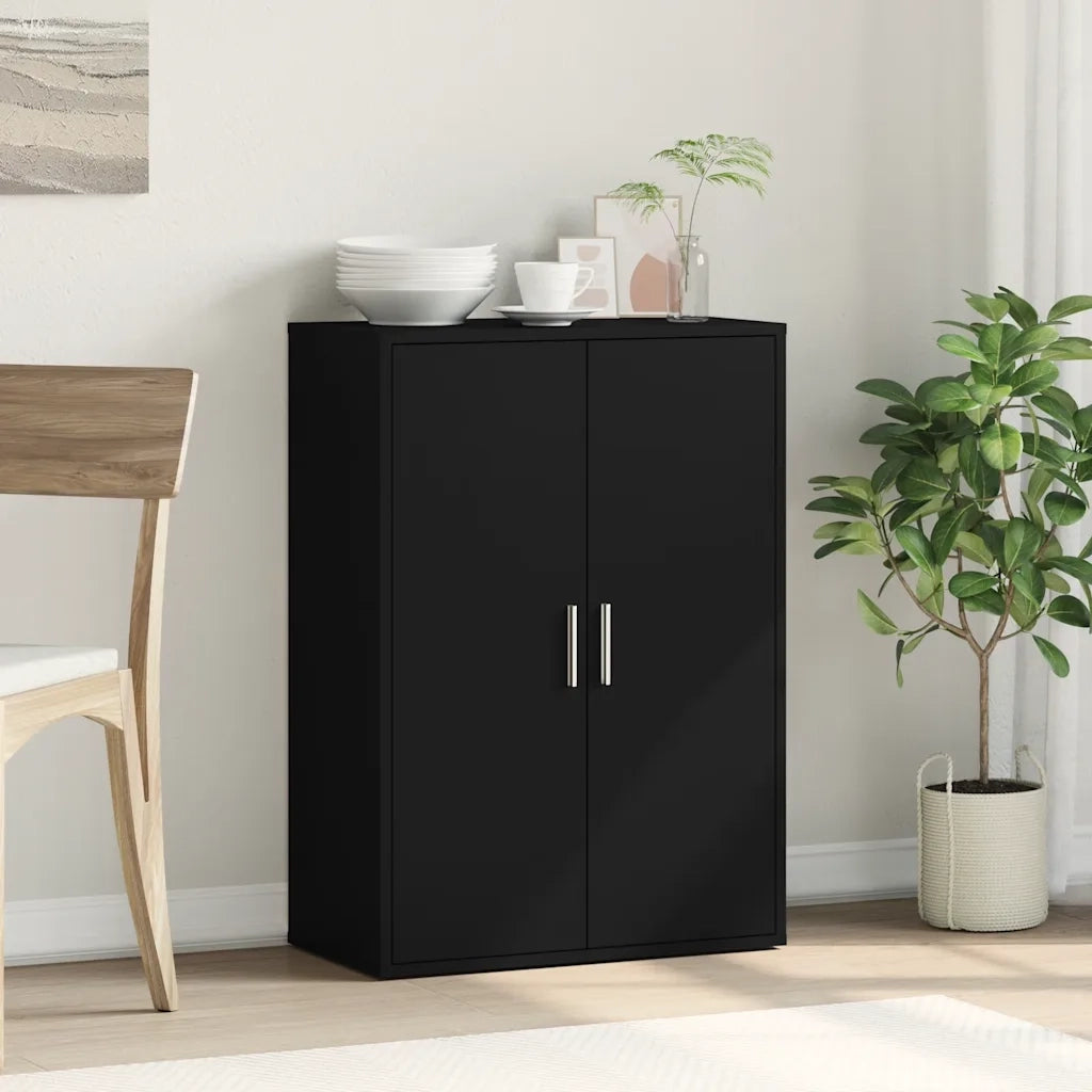 Credenza Nero 60x31x84 cm in Legno Multistrato