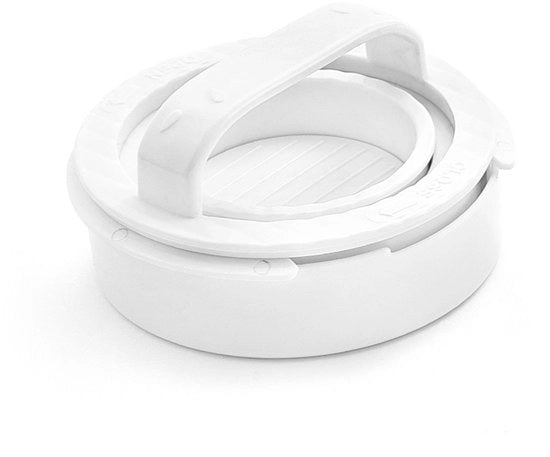 Hamburger persa rotonda - Forma hamburger - Accessori BBQ - Hamburger persa - Attrezzatura per la preparazione di hamburger - Forma hamburger - PP - Bianco