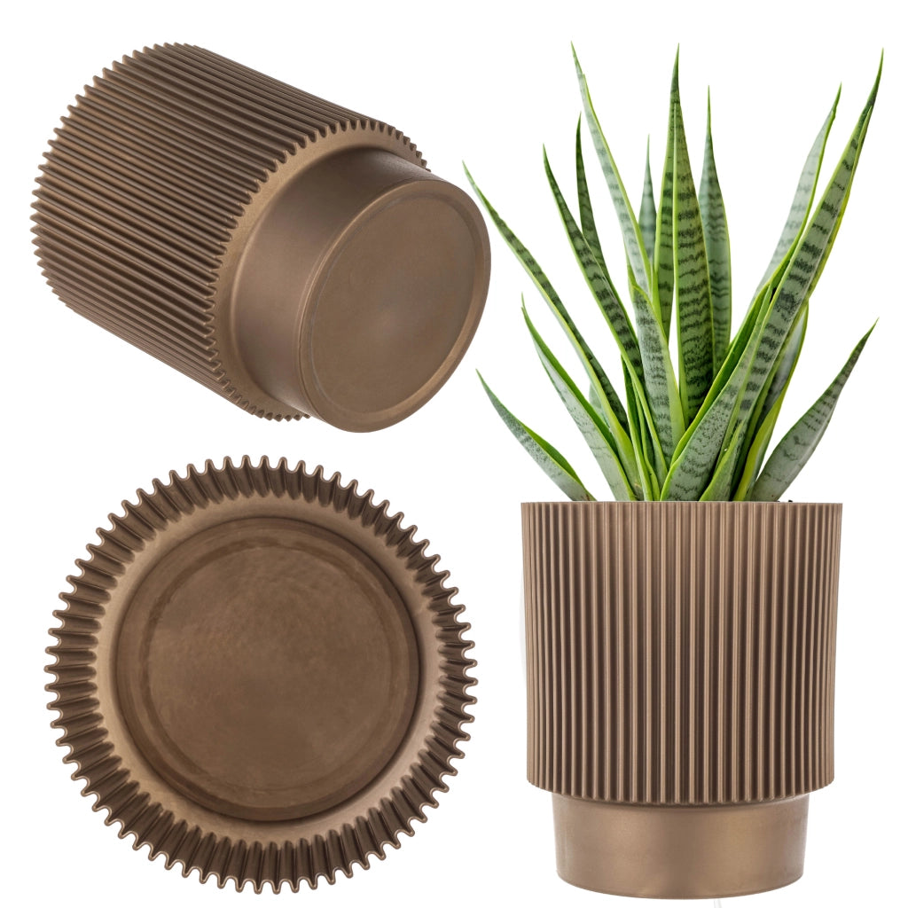 Vaso da fiori KADAX 15 cm, copripianta, vaso da fiori in plastica color oro
