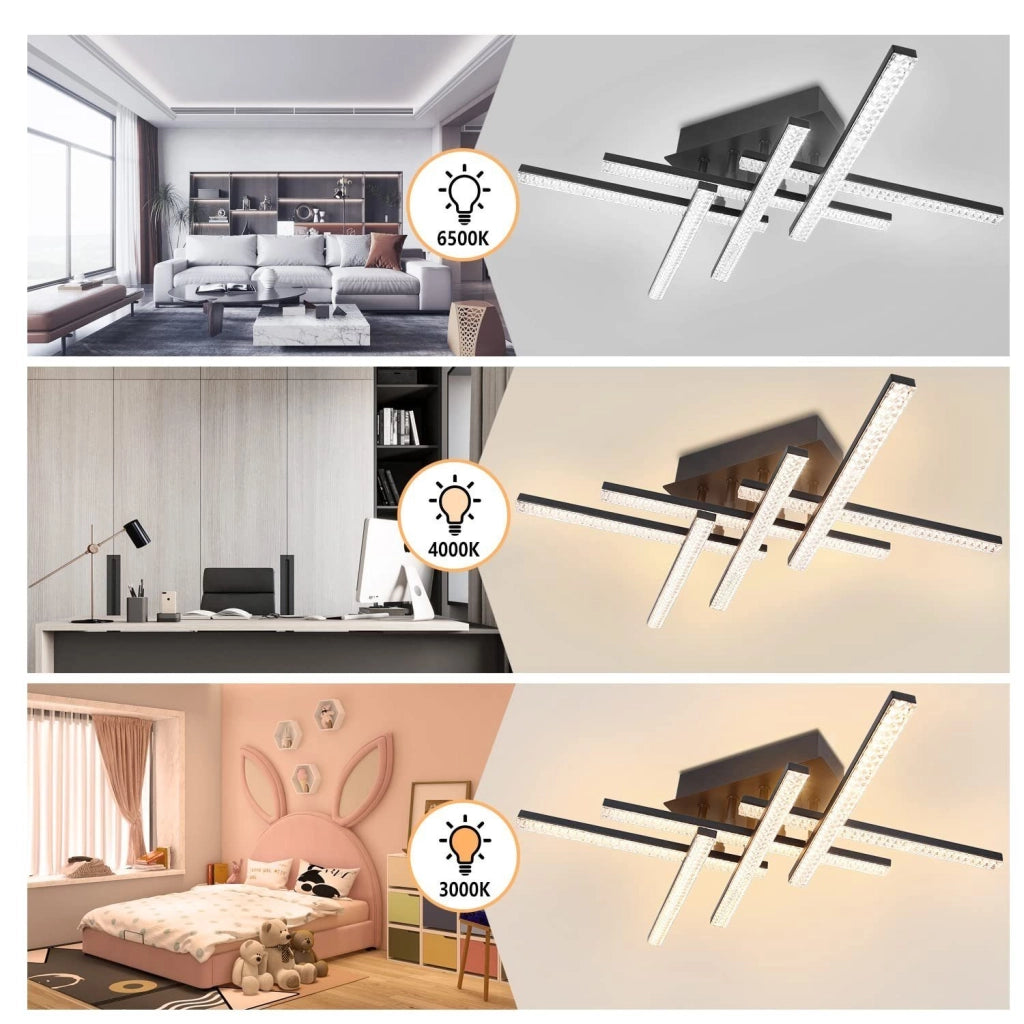ZMH Lampada da soffitto plafoniera LED cristallo telecomando per soggiorno
