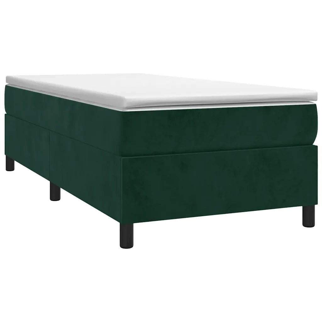 Giroletto a Molle con Materasso Verde Scuro 90x200 cm Vellutocod mxl 99921