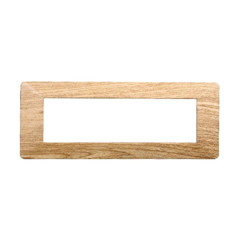 Placca Plastica Serie Starlight 7P Colore Legno Scuro Compatibile Con Vimar Plana