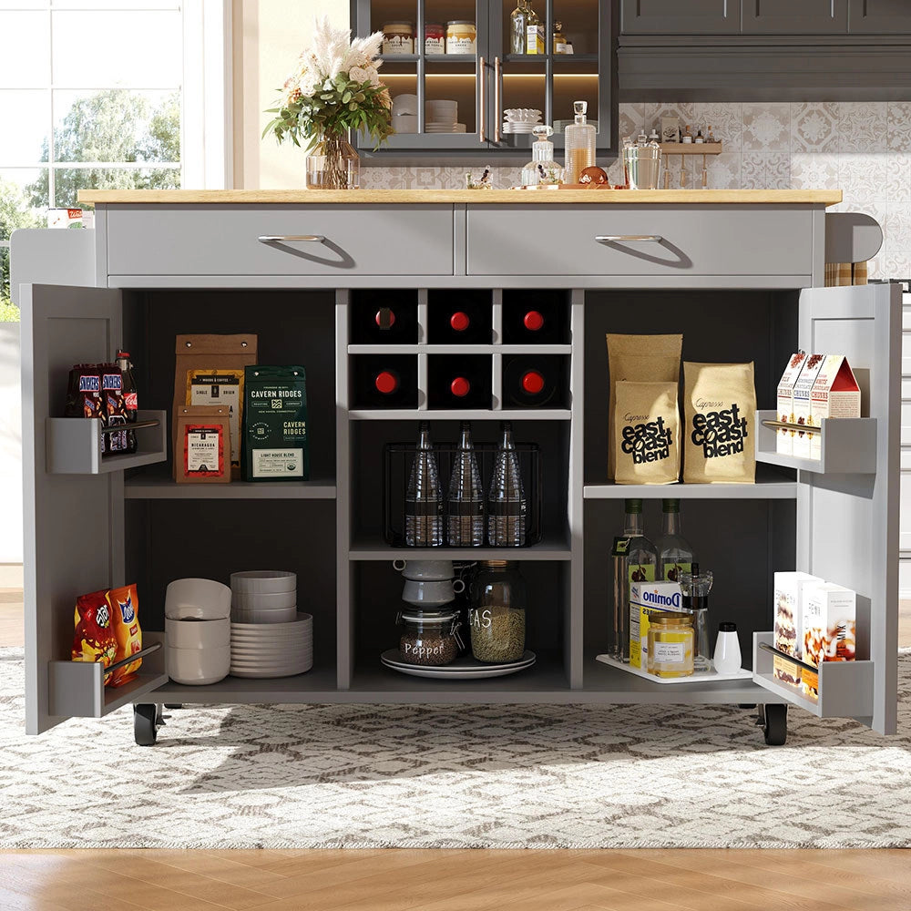 Isola cucina - Xylo - 102x45x92cm venatura legno grigio