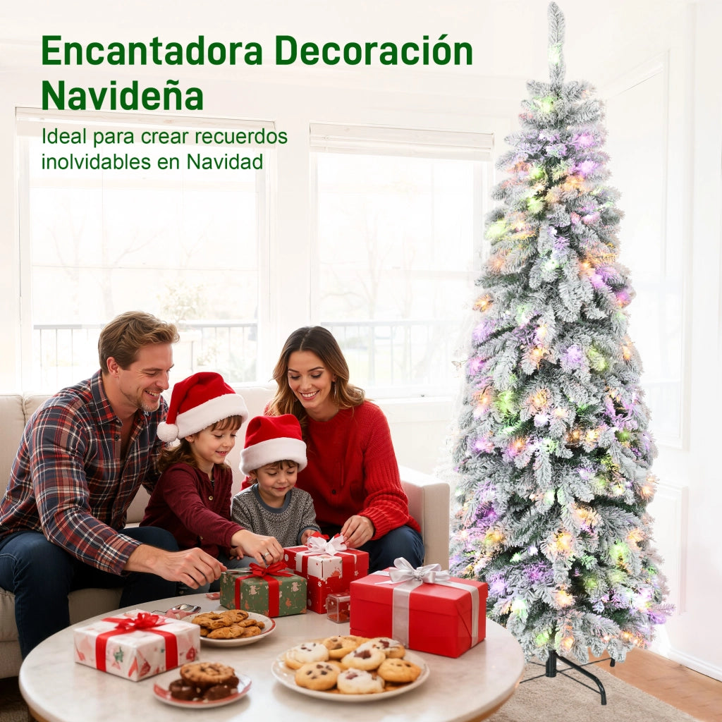 Albero di Natale Stretto con Luci LED ¨C zephmum ¨C Verde 180 cm 540 Rami