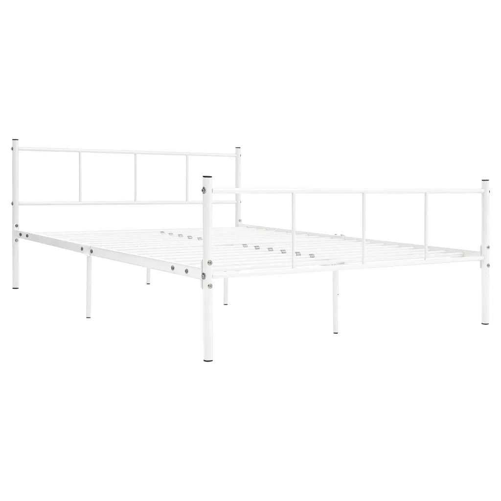 Letto matrimoniale | Letto per adulti | Giroletto Bianco in Metallo 120x200 cm
