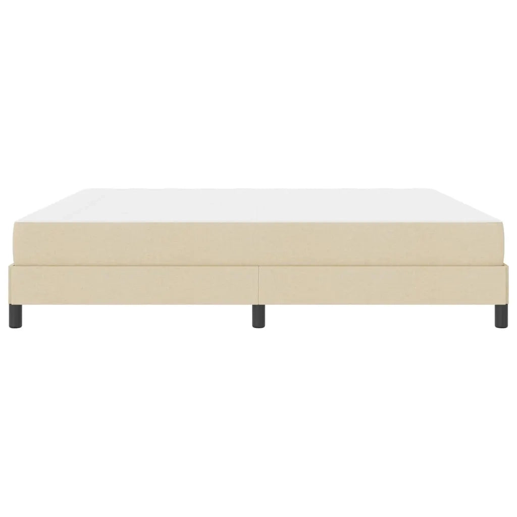 vidaXL Letto a molle con materasso Crema 200 x 200 cm Tessuto