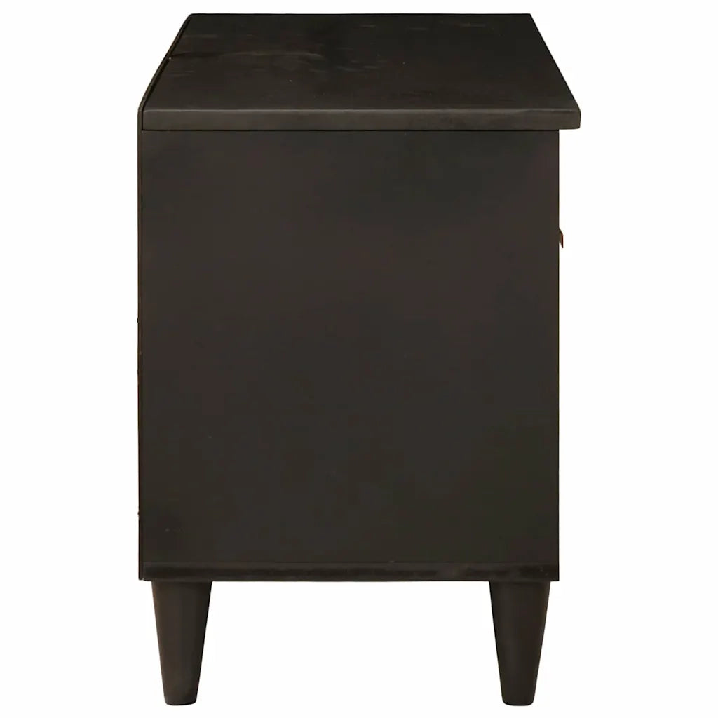 vidaXL Mobile TV Nero e Oro 80 x 33 x 46 cm legno massello di mango