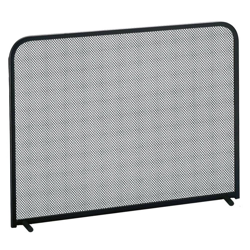 Parascintille acciaio nero camino h.48x65 cm.  Made in Italy