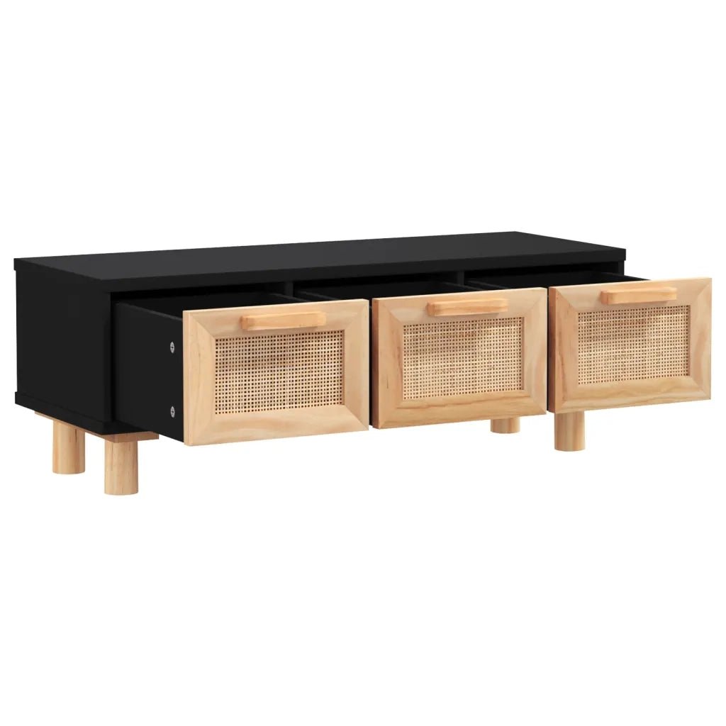 Tavolino Nero 80x40x30 cm Legno Multistrato e Massello di Pino 345619