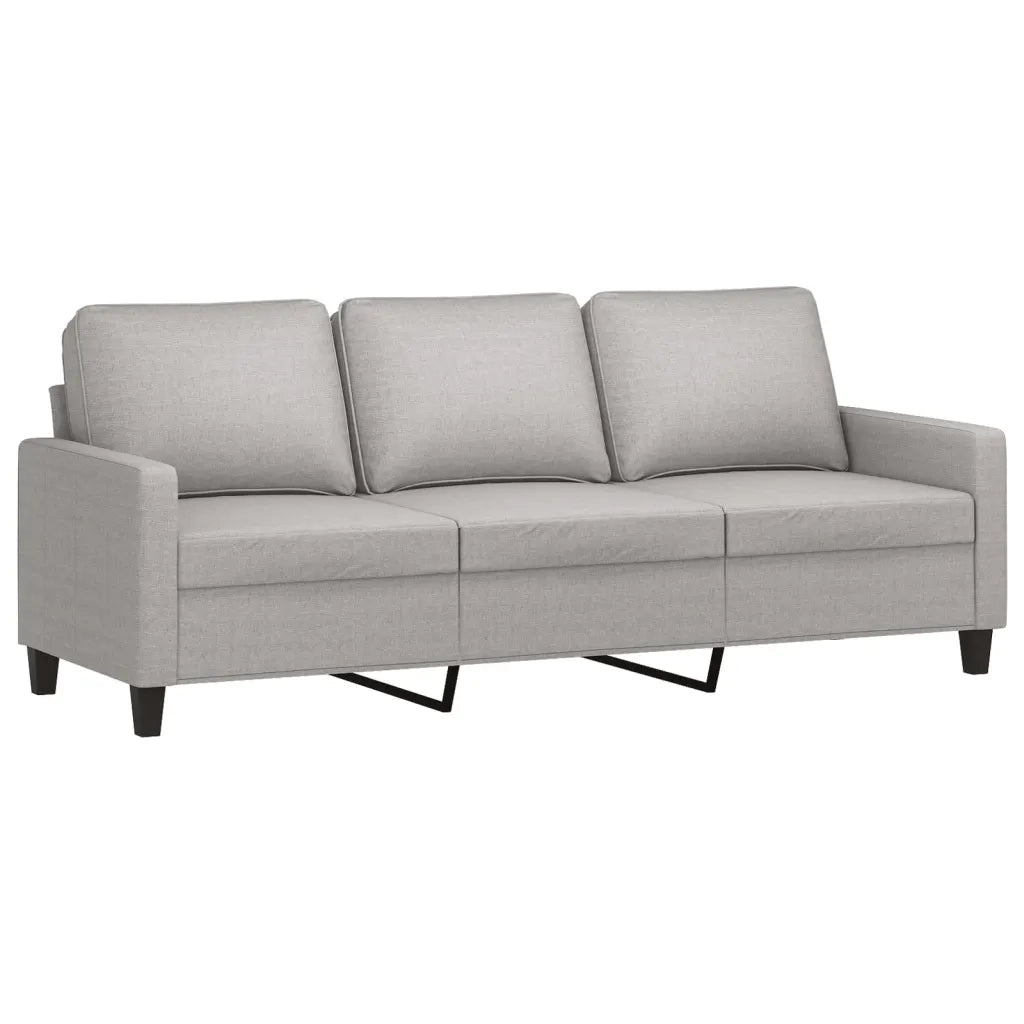 Divano a 3 Posti Grigio Chiaro 180 cm in Tessuto 348709