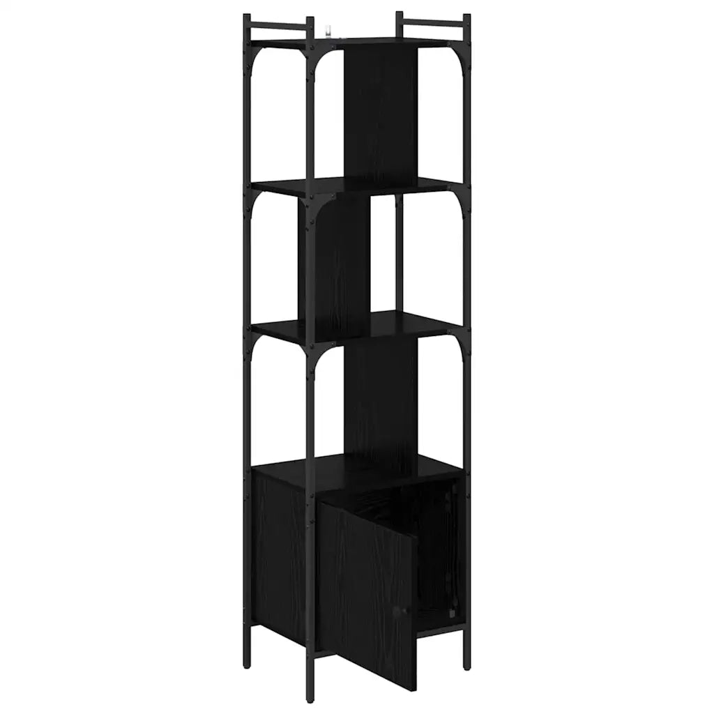 Libreria-Scaffale per Libri-Mobile di Stoccaggio Rovere Nero 44,5 x 30 x 154,5 cm Legno multistrato