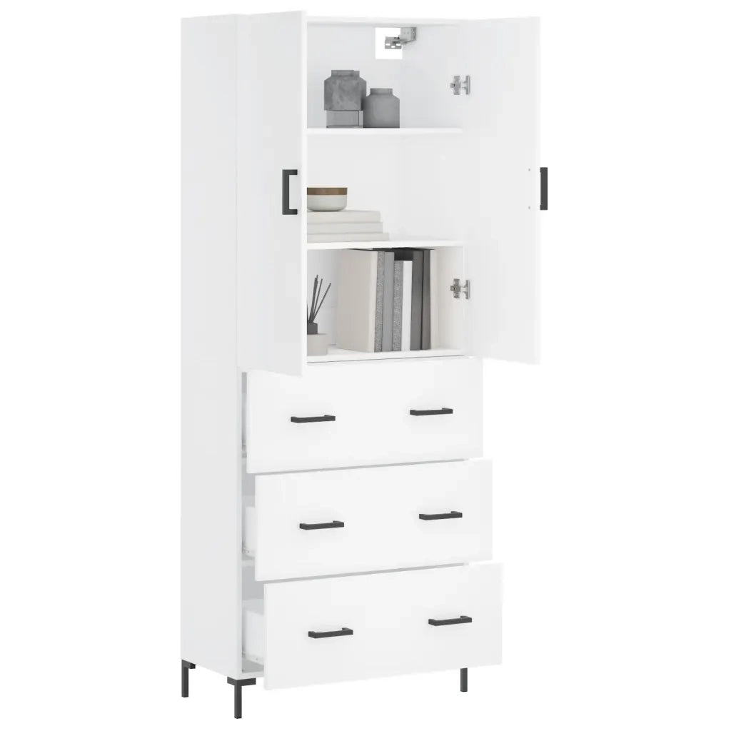 Credenza | Madia | Buffet da pranzo | Armadio da pranzo Bianca 69,5x34x180 cm in Legno Multistrato