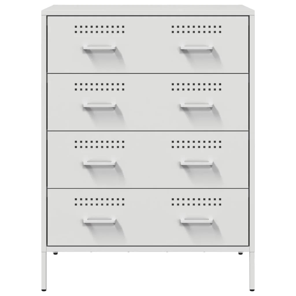 Buffet credenza cassettiera armadio mobile contenitore organizer per cucina soggiorno salotto 68 x 39 x 89 cm acciaio bianco 02_0030394