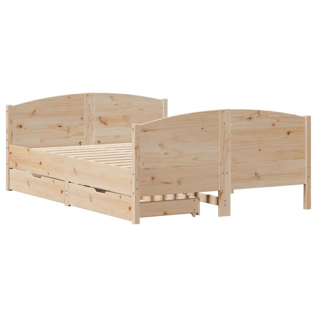 Letto senza Materasso 140x190 cm in Legno Massello di Pino 3301794