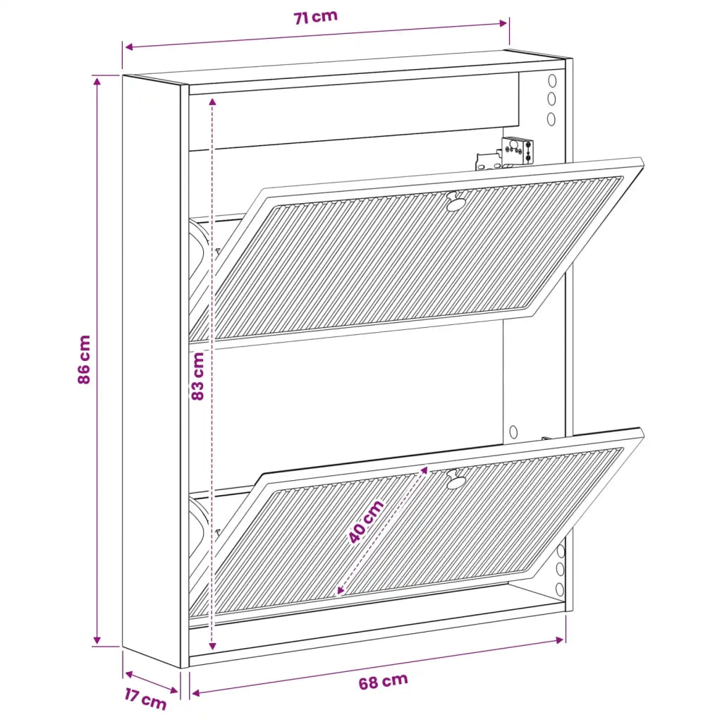 Mobiletto per Scarpe da Muro ALKMAAR 71 x 17 x 86 cm 896204