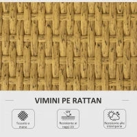 Salotto da Giardino in Rattan PE con Chaise Longue, Divano 2 Posti e Tavolino, Crema