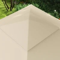 Gazebo da Giardino Pop-up Pieghevole 3 x 3 m, in Poliestere Impermeabilizzato Anti-UV, con Zanzariere e Sacca di Trasporto, Struttura in Metallo, Crema