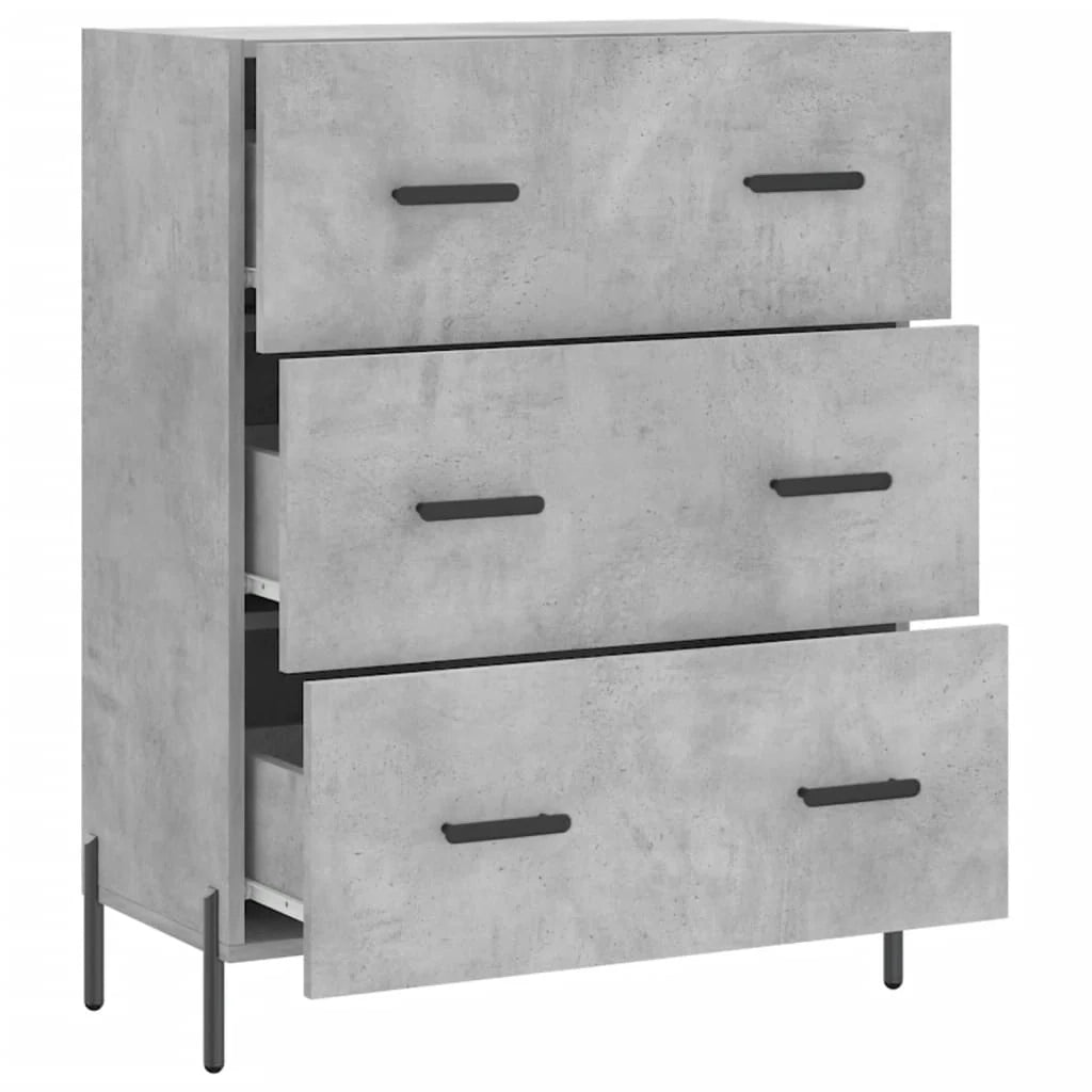 Buffet credenza cassettiera armadio mobile contenitore organizer per cucina soggiorno salotto 69,5 x 34 x 90 cm legno ingegnerizzato grigio 02_0032021